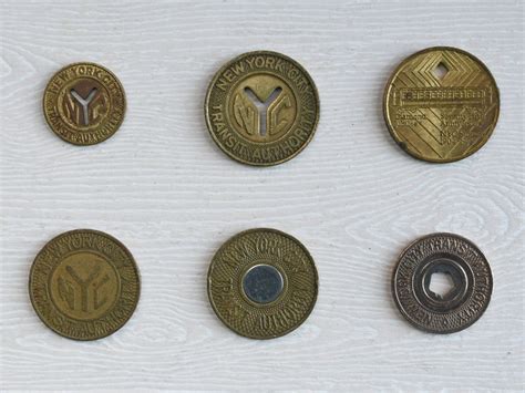 Complete Set of 6 NYC Subway Tokens NYCTA MTA New York City | Etsy