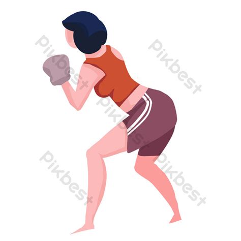 Boxing girl cartoon illustration | PSD PNG Images Free Download - Pikbest