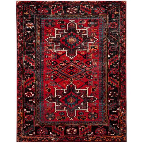 SAFAVIEH Vintage Hamadan Red/Multi 8 ft. x 10 ft. Floral Border Area ...