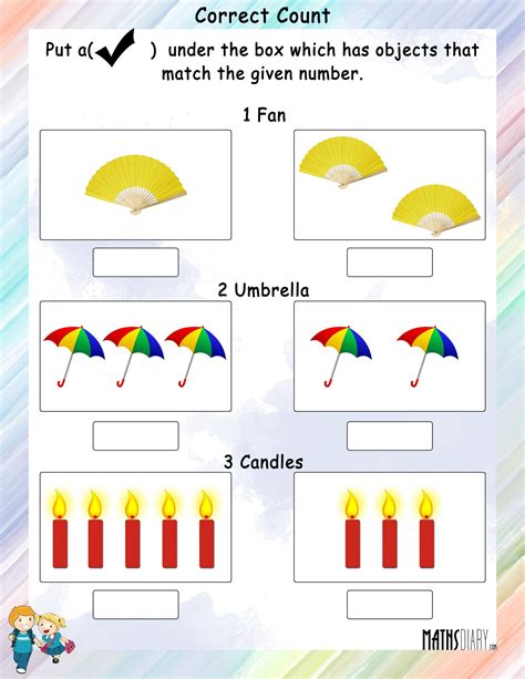 Tick the Correct Count Box - Math Worksheets - MathsDiary.com