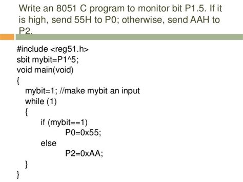 Intel 8051 Programming in C