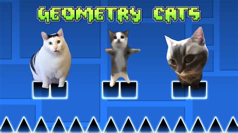 Meme Cats but it's Geometry Dash - YouTube