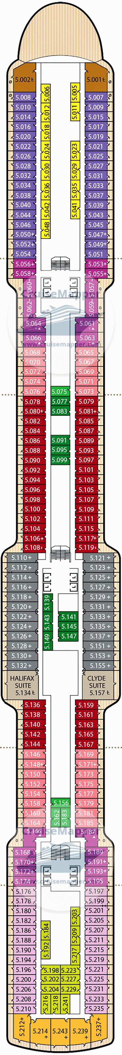 Queen Anne deck 5 plan | CruiseMapper