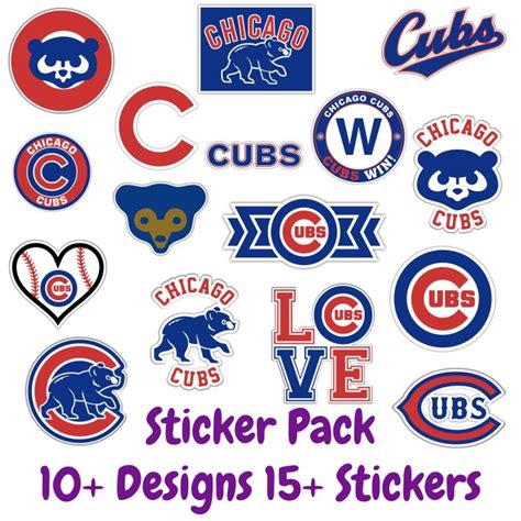 Chicago Cubs Sticker Pack Laptop Decal Yeti Decal Cell phone Decal ...