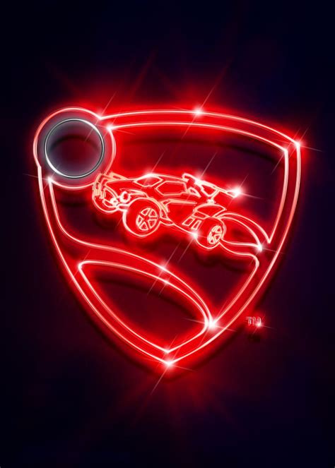 'Red Logo Neon' Poster, picture, metal print, paint by Rocket League | Displate