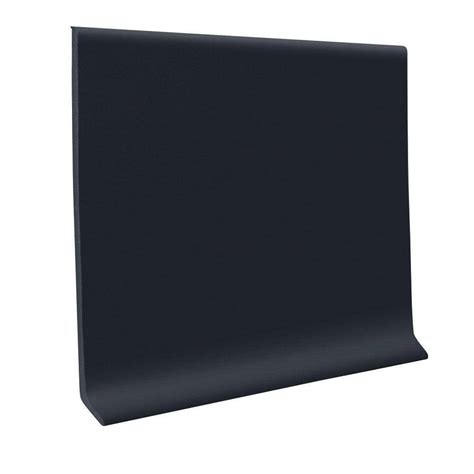 ROPPE Vinyl Laminate Black 2-1/2 in. x .080 in. x 48 in. Dry Back Wall Cove Base H125LAEP100 ...