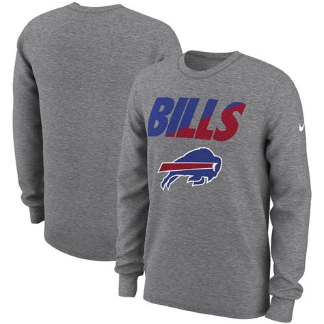 Buffalo Bills Heathered Gray Wedge Performance Long Sleeve T-Shirt