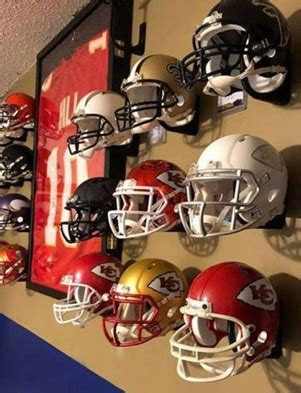 Customer Displays of NFL and College Football Helmets