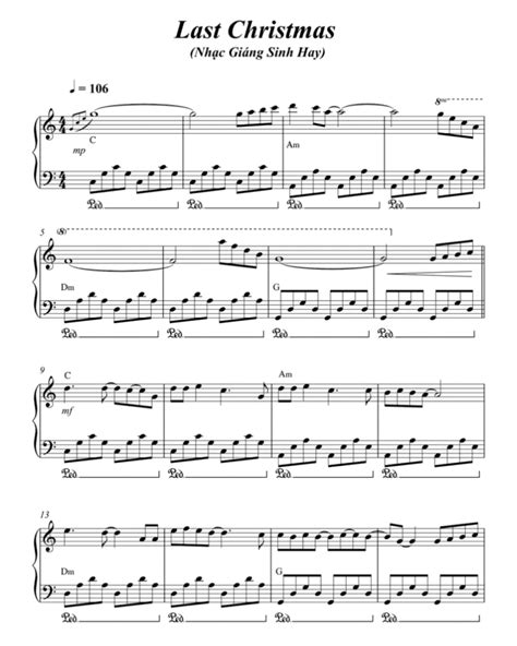 Last Christmas piano sheet - Wham | Tải ngay sheet nhạc free