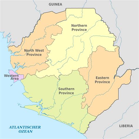 Sierra Leone - provinces • Map • PopulationData.net