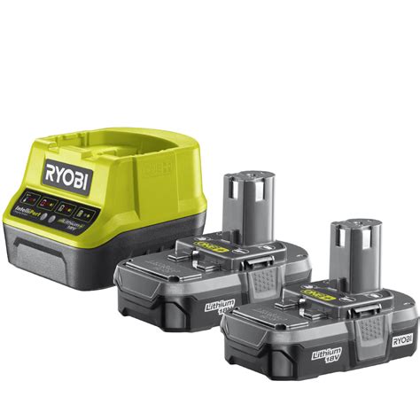 Ryobi RC18120-213 ONE+ 18v Cordless Fast Battery Charger and 2 Li-ion Batteries 1.3ah