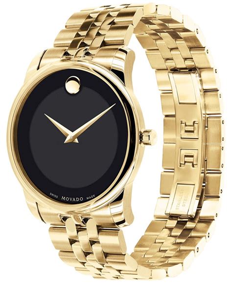 Movado Men's Swiss Museum Classic Gold PVD Stainless Steel Bracelet Watch 40mm 0606997 & Reviews ...