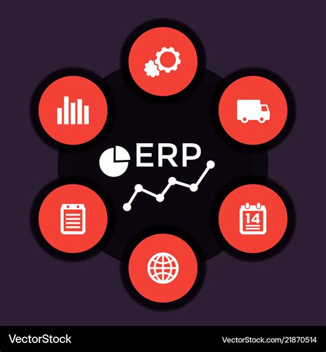 Erp software icons Royalty Free Vector Image - VectorStock