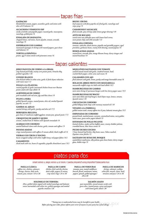 Menu of Bocado in Worcester, MA 01604