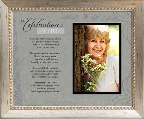 Memorial/Remembrance Photo Frame with Inspirational A Celebration of ...