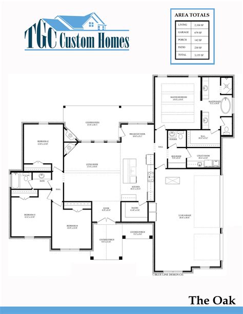 Oak Floor Plan – TGC Custom Homes