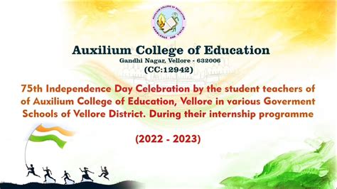 Auxilium B.Ed., Vellore - 75th Independence Day Celebration at ...