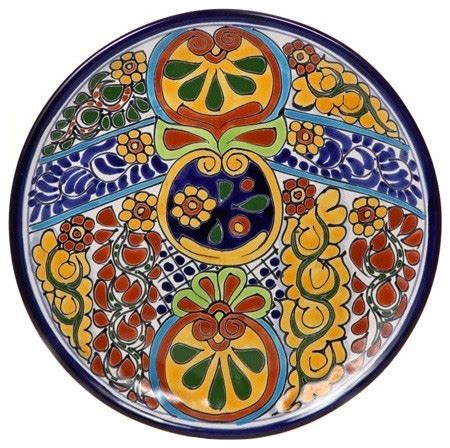 Mexican Talavera 12" Decorative Plate - Mediterranean - Decorative Plates - by Prevailing Winds