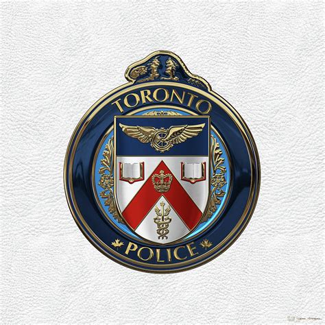 Toronto Police Service - T P S Emblem over White Leather Digital Art by Serge Averbukh - Fine ...