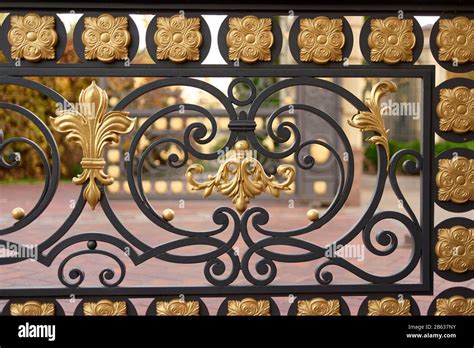 Steel ornamental fence Stock Photo - Alamy