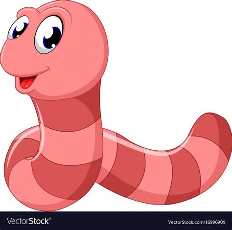 illustration of Cute pink worm cartoon. Download a Free Preview or High ...