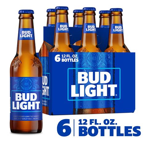 Bud Light Beer, 6 Pack Lager Beer, 12 fl oz Bottles, 4.2% ABV, Domestic ...