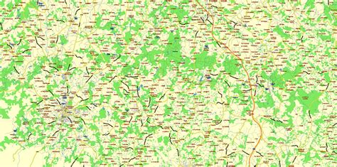 Limousin France Vector Map exact extra detailed All Roads Cities Towns map editable Layered ...