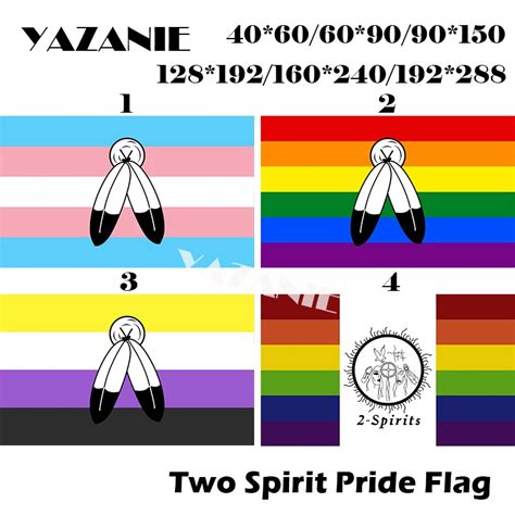 YAZANIE 128*192cm/160*240cm/192*288cm Two Spirit Pride Flags and ...