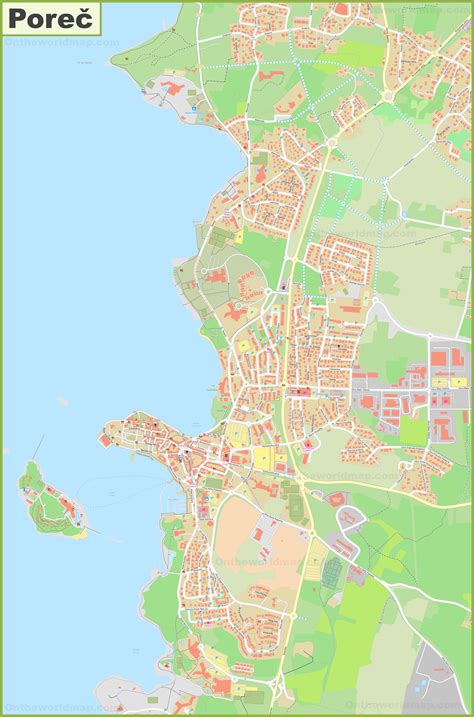 Large detailed map of Poreč - Ontheworldmap.com