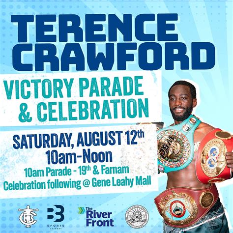 Congratulations again to our hometown Champ, Terence Bud Crawford, undisputed welterweight champ!