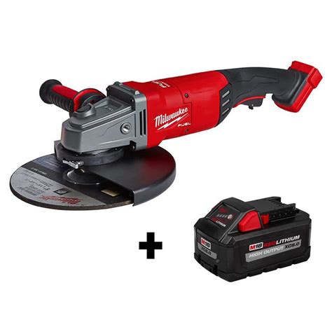 Milwaukee M18 FUEL 18V Lithium-Ion Brushless Cordless 7/9 in. Angle Grinder W/ HIGH OUTPUT XC 8 ...