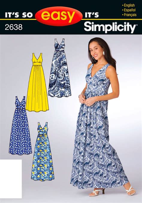Simplicity 2638 - Maxidress for a vacation suitcase. | Sewing dresses, Dress sewing patterns ...