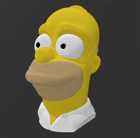 STL file Homer Simpson Head Bust 👤・Model to download and 3D print・Cults