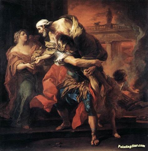 Aeneas Carrying Anchises Artwork By Carle Van Loo Oil Painting & Art Prints On Canvas For Sale ...