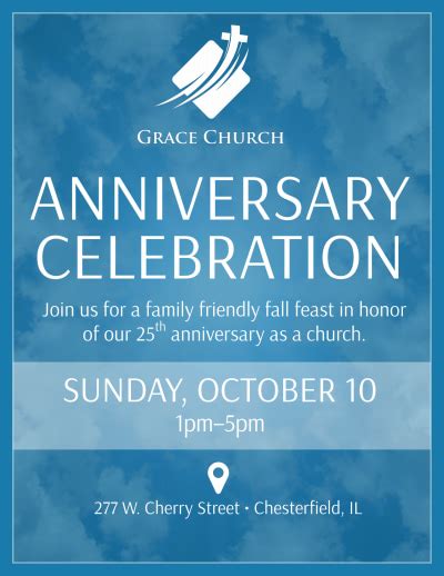 Church Anniversary Celebration Flyer Template