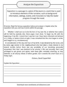 Exposition Examples, Definition and Worksheets | KidsKonnect