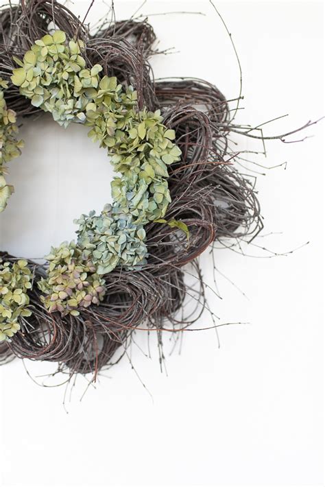 Dried Hydrangea Wreath - Finding Silver Pennies