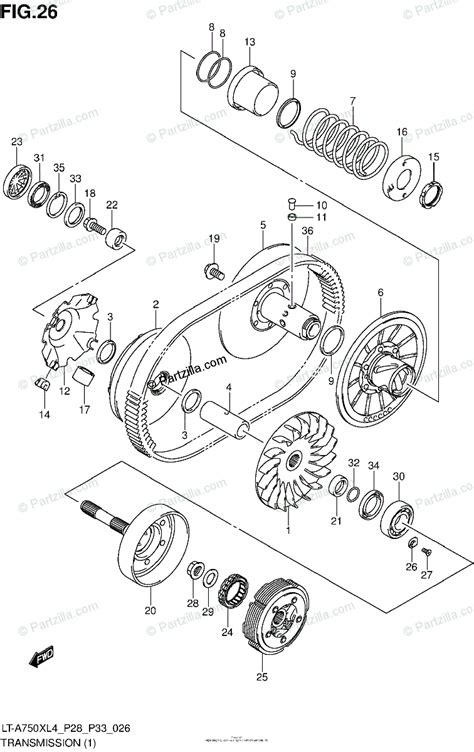 Suzuki ATV 2014 OEM Parts Diagram for TRANSMISSION (1) | Partzilla.com