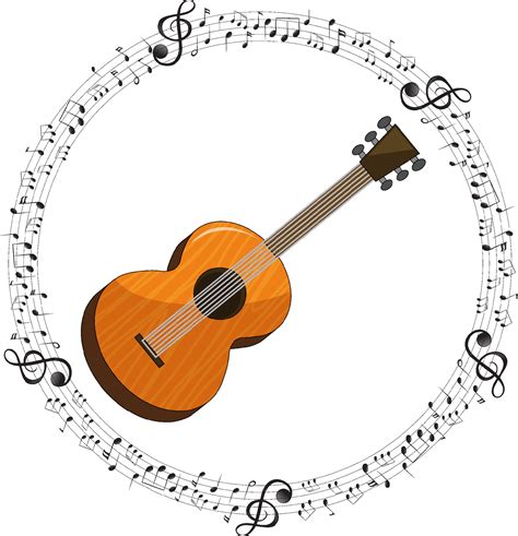 A guitar with musical notes on white background 6275283 Vector Art at Vecteezy