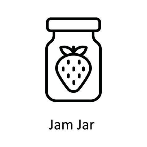 Jam Jar Vector outline Icon Design illustration. Food and drinks Symbol on White background EPS ...