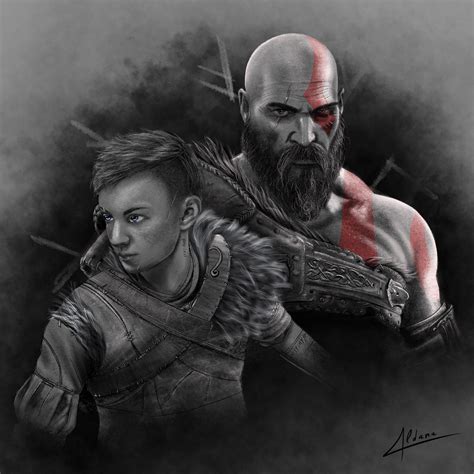 Illustration Kratos and Atreus GOD OF WAR Ragnarok - Etsy