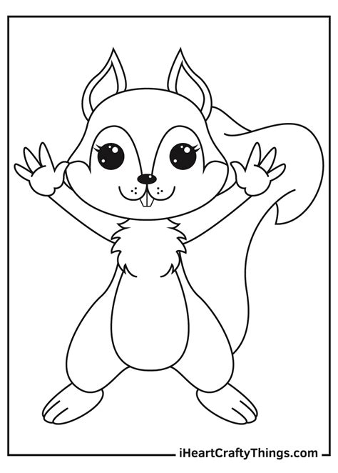 Squirrel Coloring Pages For Toddlers