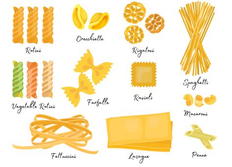 pirámide Seguir huella 5 types of pasta suficiente Descubrimiento Predecesor