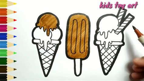 very easy , how to draw chocolate Ice cream / drawing and coloring for ...