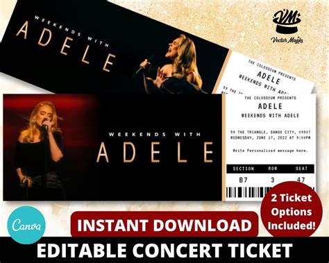 Weekends With Adele Concert Ticket Adele Concert Ticket - Etsy