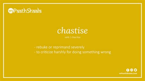 chastise | Definition of chastise - mPaathShaala