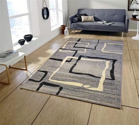 Pyramid Decor Area Rugs for Living room Area Rugs Clearance 2x5 Runner Rug,Gray Area Rug Modern ...