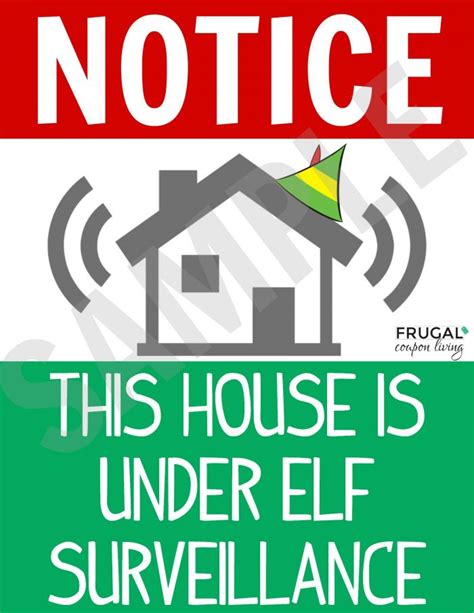 This House is Under Elf Surveillance Printable