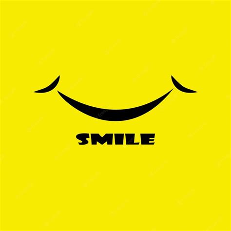 Premium Vector | Vector smile logo in yellow background