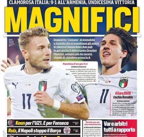 'Italy magnificent', 'Juve, take Mbappe' - Today's front pages of Italian newspapers | English ...